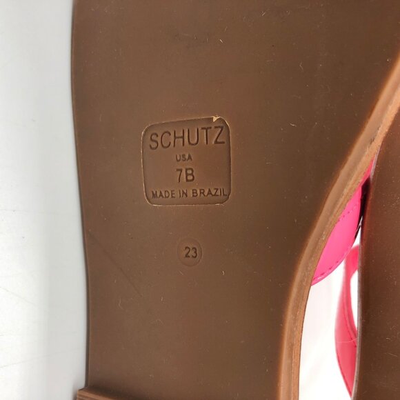 Schutz Womens Pink Lyta Patent Leather Strappy Flat Sandals Size 7B - Picture 6 of 6